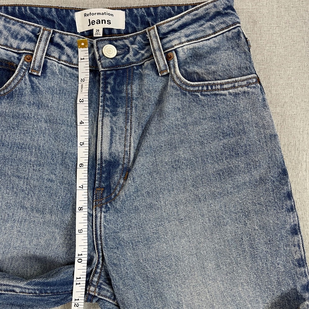 Reformation Liza Ultra High Rise Straight Jeans Womens 26 Blue Malta Sustainable - Picture 8 of 11